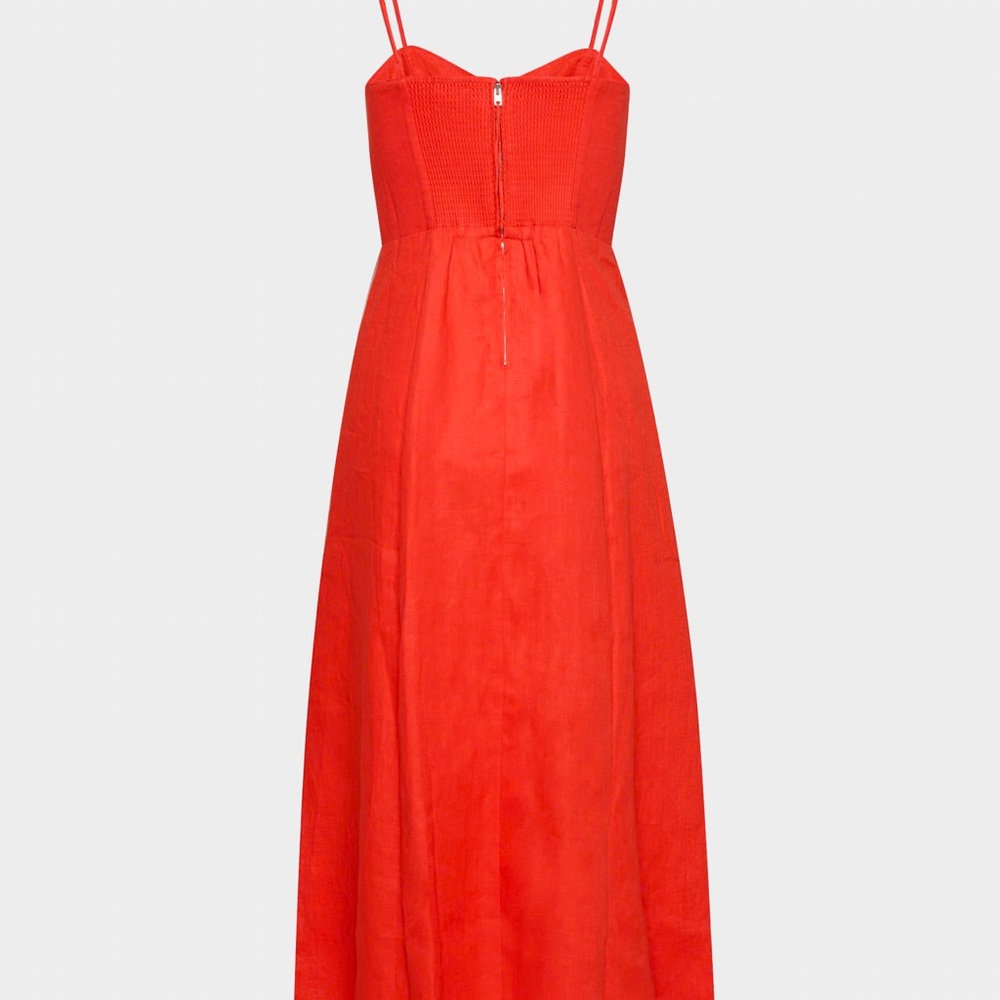 NWT Aritzia Barrafina Linen Dress in Poppy Red 10 - Picture 7 of 8